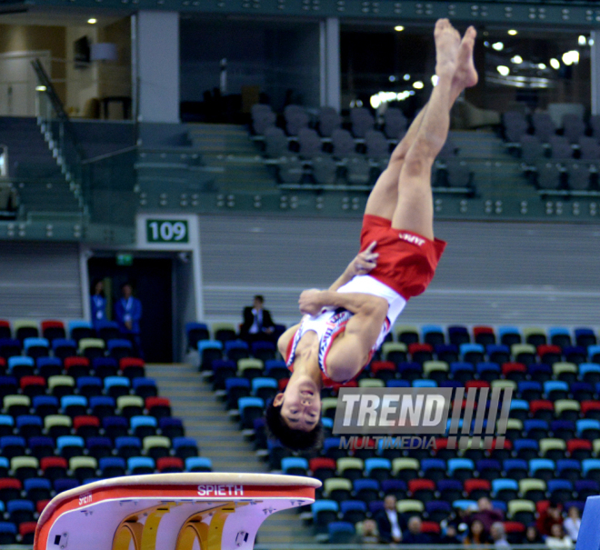 Bakıda idman gimnastikası üzrə Dünya Kuboku yarışlarının ikinci günü start götürüb. Azərbaycan, 20 fevral, 2016